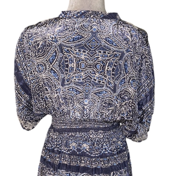 Love Kyla Seo Caite Anthropologie Tori Blue & White Embroidered Maxi Dress - S - Picture 8 of 13